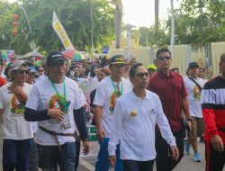 Pj Gubernur NTT Ikuti Jalan Sehat dan Kampanye Pemilu Damai Bersama Kontak Kerukunan Sosial (K2s) Keluarga Jawa di NTT dan Forum Pembauran Kebangsaan (FKP) NTT