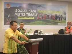 Penjabat Bupati Kupang Memberikan Materi di Sosialisasi Taman Nasional Mutis Timau