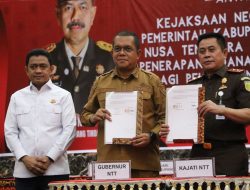 Teken MoU Penerapan Pidana Kerja Sosial bersama Kajati NTT, Gubernur Melki Laka Lena dorong Penegakan Hukum Humanis